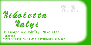 nikoletta malyi business card